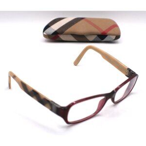 Burberry Signature Plaid Eyeglass Frames B 2082 3014 Glasses With Case 53-16-135